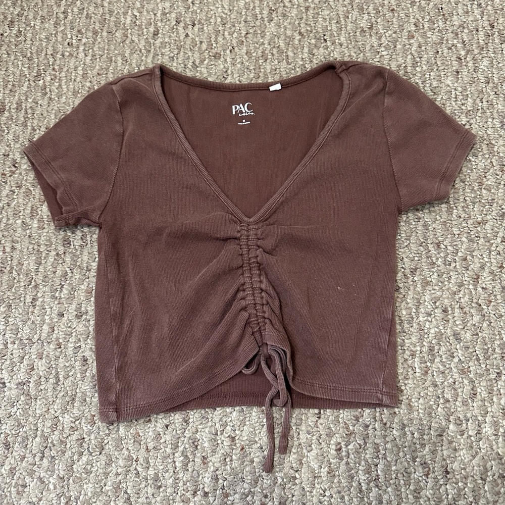 Brown Ruched Women's Top